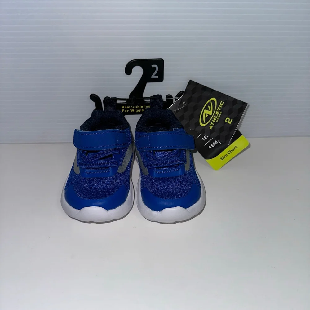 Baby Boys Athletic Works Blue White Sneakers Size 2 Months NEW NWT 3 Months
